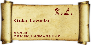 Kiska Levente névjegykártya