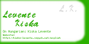 levente kiska business card